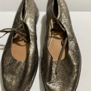 Madewell Normani lace-up Mary Jane’s Elegant Metallic Women's Shoes size 11